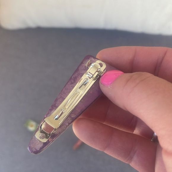 #107 Pressed Flower French Barrett Hair Clip - Picture 12 of 17